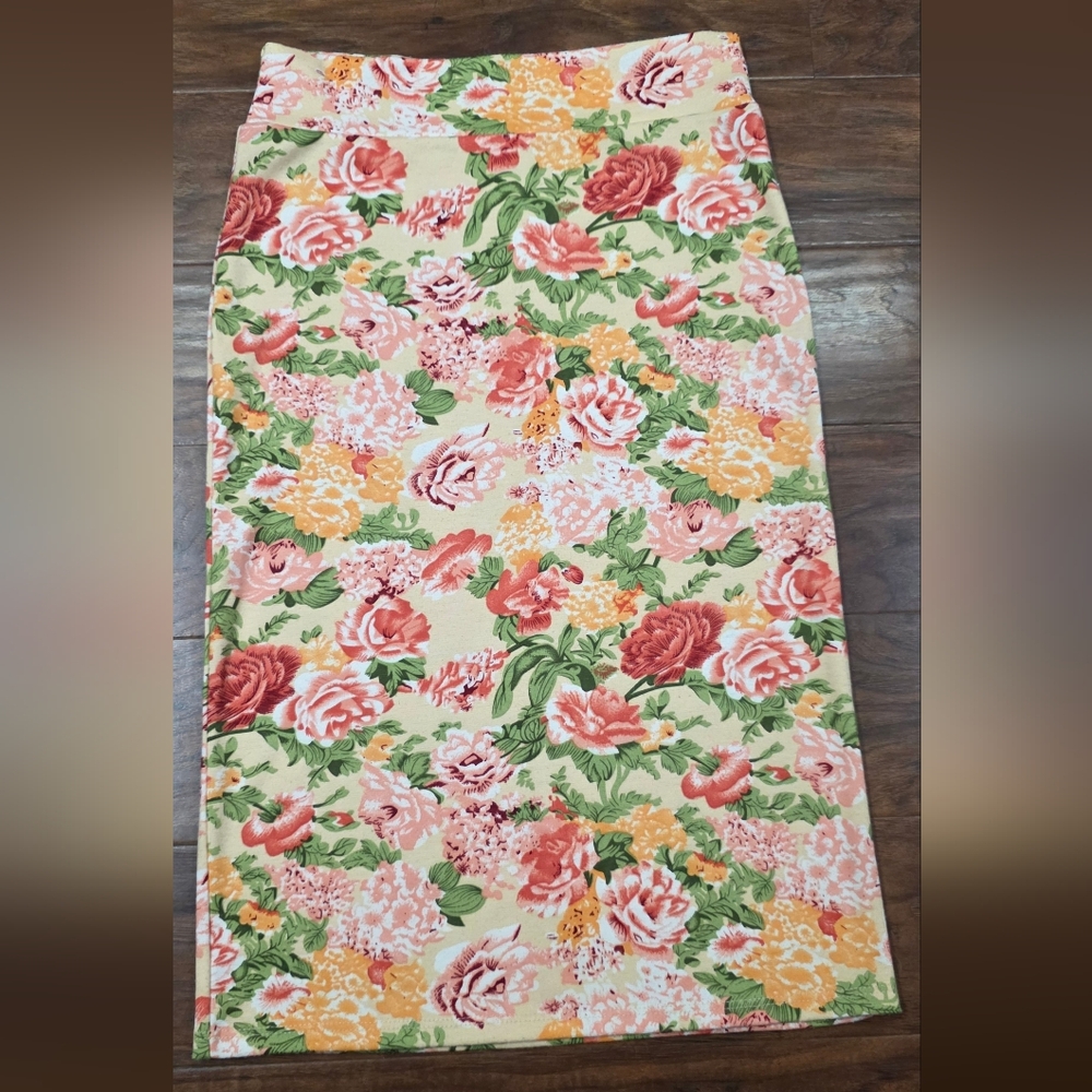 Azules Floral Fabric with Red and Green Accents